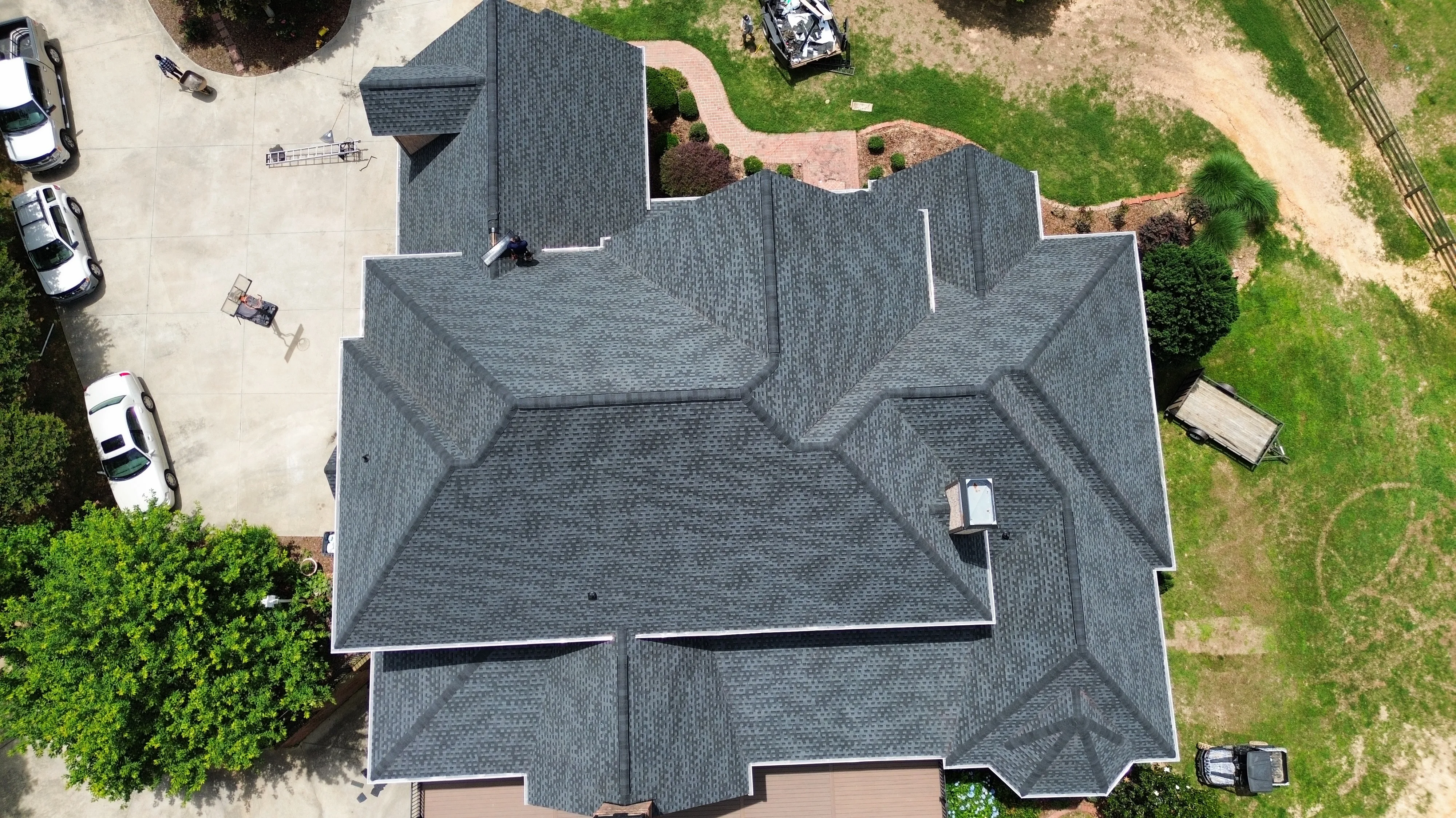 Aerial View of Roof Repair for Multi Family Home